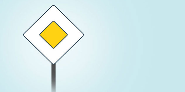 Das Bild zeigt ein Vorfahrtsschild Vorfahrtsschild,© iStockPhoto / pixonaut